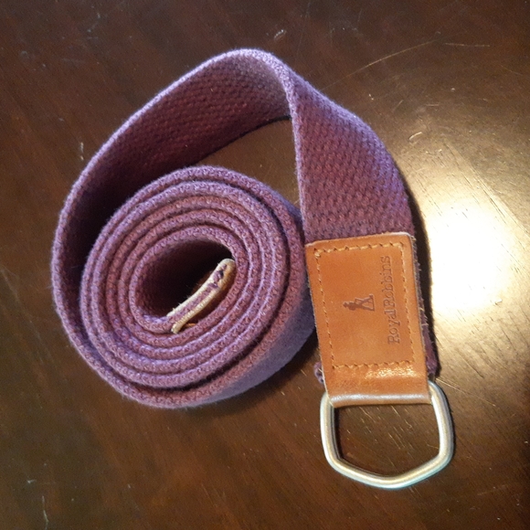 Royal Robbins Purple Vintage Cotton D-Ring Leather Belt - Picture 2 of 3